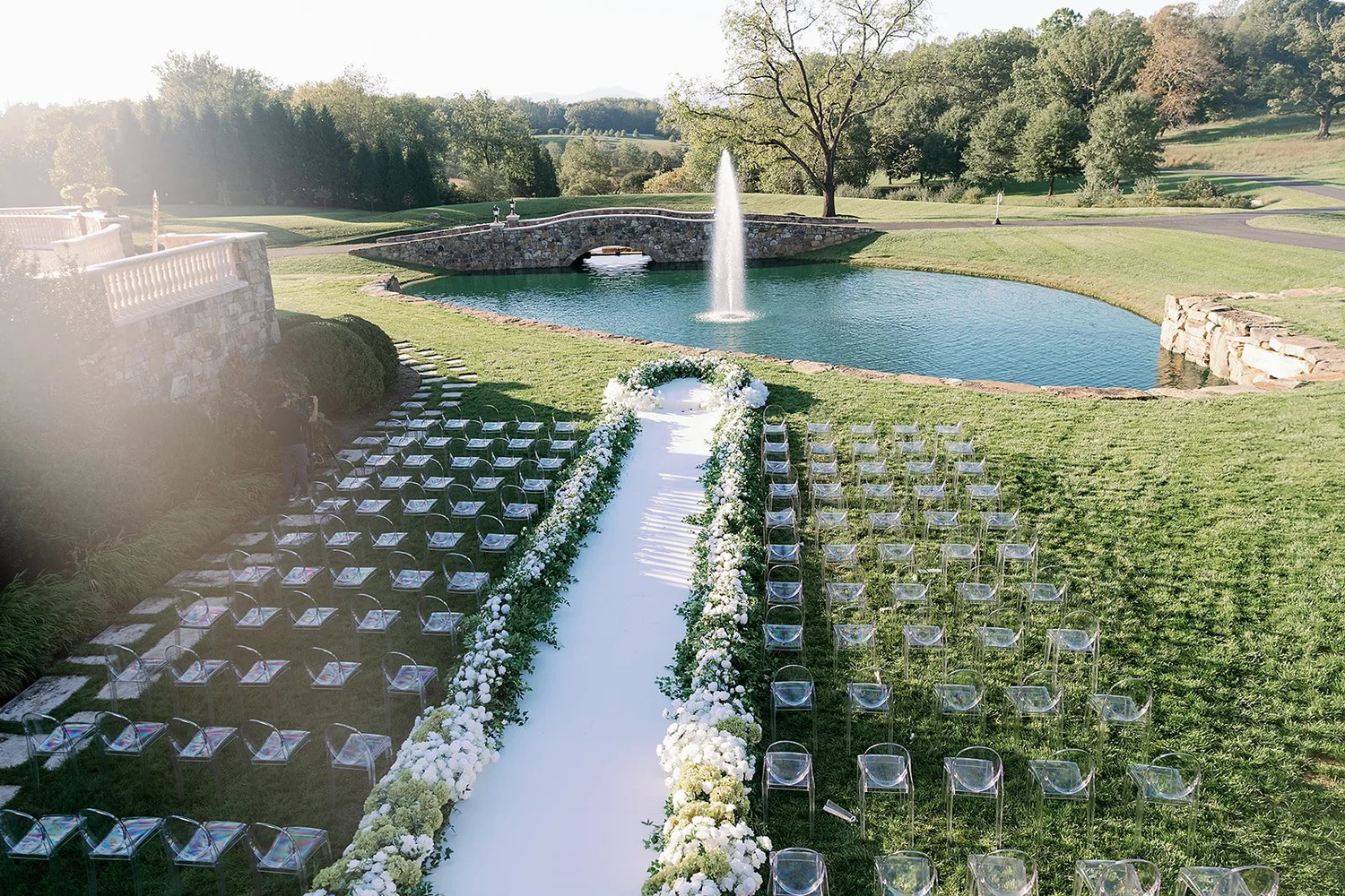 Wedding setup with floral decor